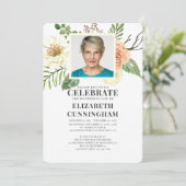 Florals Foto Memorial van de Waterverf van het lan Kaart (Staand voorkant)