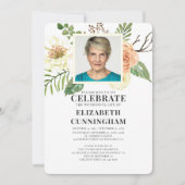 Florals Foto Memorial van de Waterverf van het lan Kaart (Voorkant)