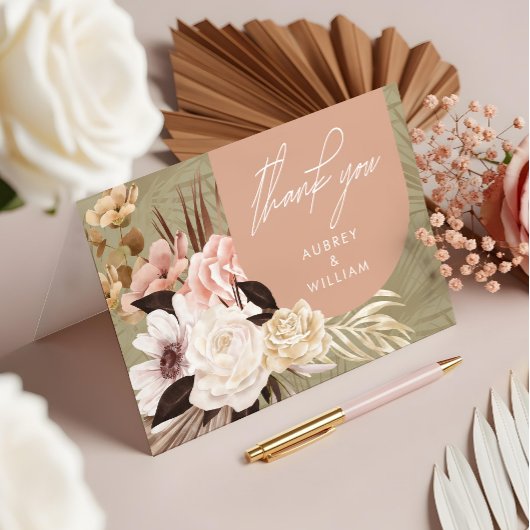 Florals Foto van de Modern Bohemian Chic Boho Wate Bedankkaart