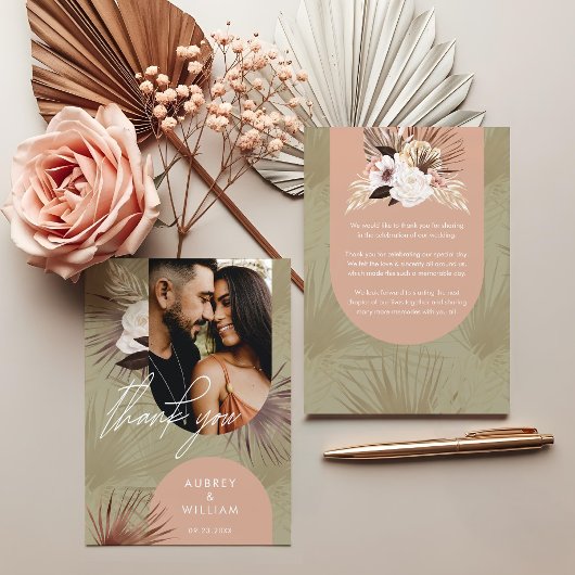 Florals Foto van de Modern Bohemian Chic Boho Wate Bedankkaart