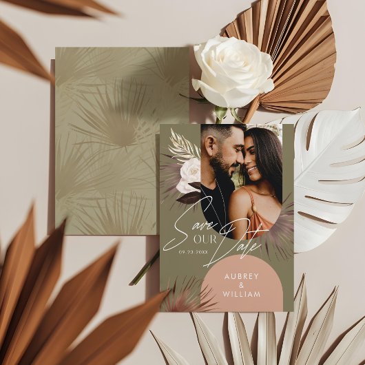 Florals Foto van de Modern Bohemian Chic Boho Wate Save The Date