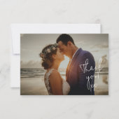 Florals Foto Weddenschap Klein Dank je Bedankkaart (Voorkant)