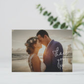 Florals Foto Weddenschap Klein Dank je Bedankkaart (Staand voorkant)