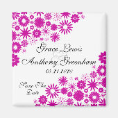 Florals Fuchsia sparen de Datum Magnet (Voorkant)