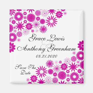  Florals Fuchsia sparen de Datum Magnet