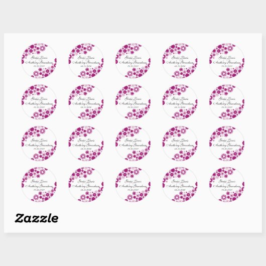  Florals Fuchsia Stickers (Vel)