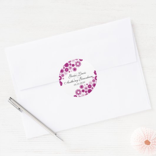  Florals Fuchsia Stickers (Envelop)