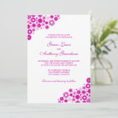  Florals Fuchsia Weddenschap Kaart (Staand voorkant)