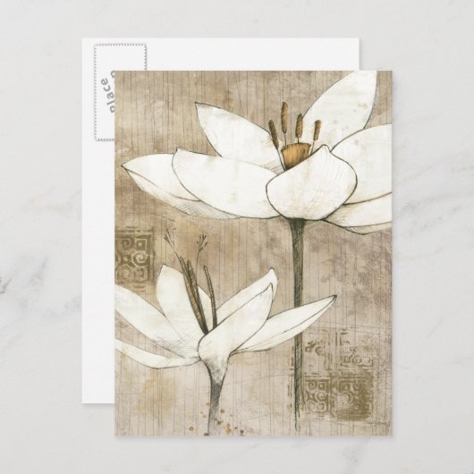 Florals getekend door Potlood Briefkaart (Voorkant / Achterkant)