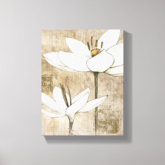 Florals getekend door Potlood Canvas Afdruk (Voorkant)