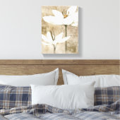 Florals getekend door Potlood Canvas Afdruk (Insitu (Slaapkamer))