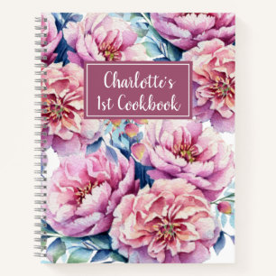 Florals Girls 1e Cookbook Mauve Recipe Notitieboek
