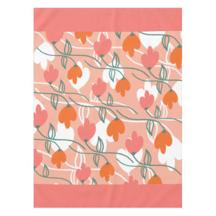  Florals Hand Drawn Botanical Pattern Oranje Tafelkleed