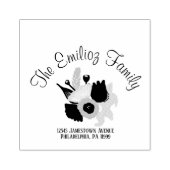 Florals Handtekening Adres Rubberstempel (Afrduk)