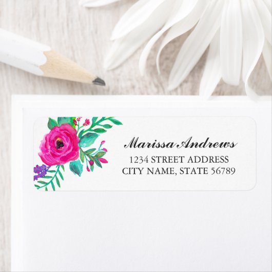  Florals het Etiket van het Adres van de Terugkeer (Insitu)