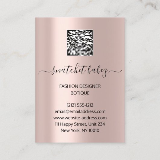 Florals het Grote Roos QR het Lichaam SculptingSty Visitekaartje (Achterkant)