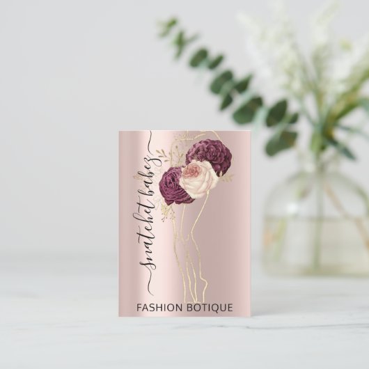 Florals het Grote Roos QR het Lichaam SculptingSty Visitekaartje (Staand voorkant)