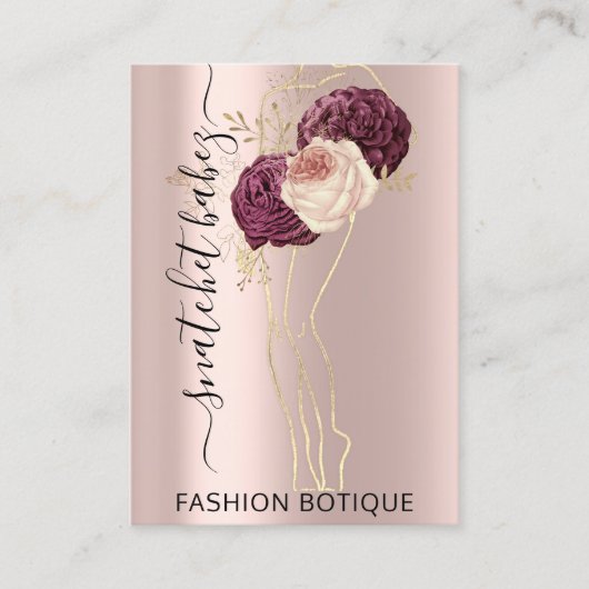 Florals het Grote Roos QR het Lichaam SculptingSty Visitekaartje (Voorkant)