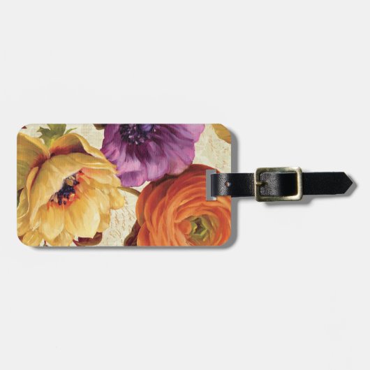 Florals in het volste blok bagagelabel (Voorkant horizontaal)