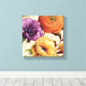 Florals in het volste blok canvas afdruk (Insitu (Houten vloer))