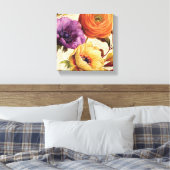 Florals in het volste blok canvas afdruk (Insitu (Slaapkamer))