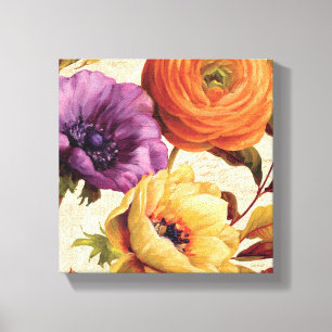 Florals in het volste blok canvas afdruk