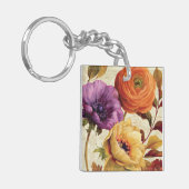 Florals in het volste blok sleutelhanger (Voorkant Links)