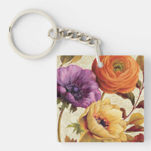 Florals in het volste blok sleutelhanger