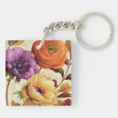 Florals in het volste blok sleutelhanger (Achterkant)