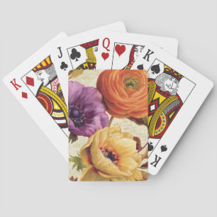 Florals in het volste blok speelkaarten