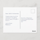 Florals Individuele Gast Naam Adres Dank u Briefkaart (Achterkant)