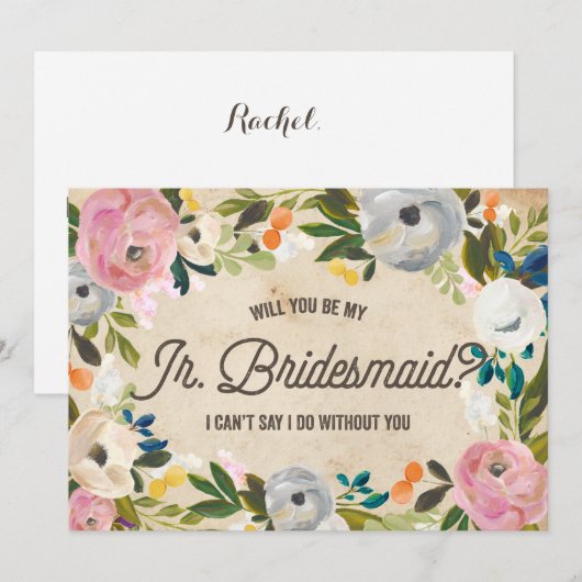  Florals | Junior Bridesmaid Kaart (Voorkant / Achterkant)