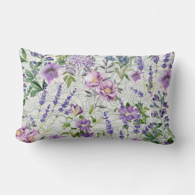 Florals Lavender, Mauve, Foliage Sierkussen Kussen (Voorkant)