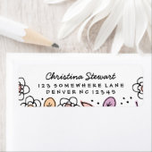 Florals & Leaves Handschrift Retouradres Label (Insitu)