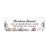 Florals & Leaves Handschrift Retouradres Label (Voorkant)