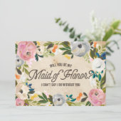  Florals | Maid of Honor Kaart (Staand voorkant)