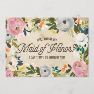 Florals   Maid of Honor Kaart