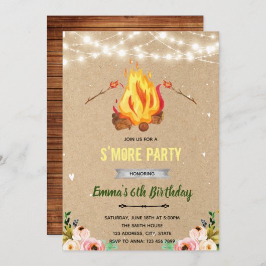 Floral's meer bont-feest kaart (Voorkant / Achterkant)