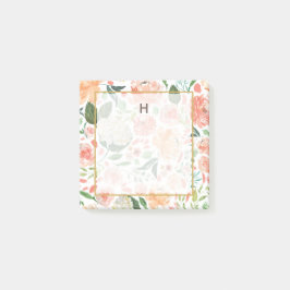 Florals Monogram van de Waterverf van Florals van  Post-it® Notes