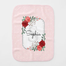 Florals monogrammatica van roze en rode Waterverf