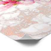 Florals op White Marble Moederdag Poster (Hoek)