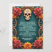 💀🎉Florals & Phantoms, de Día de los Muertos Kaart (Achterkant)