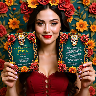 💀🎉Florals & Phantoms, de Día de los Muertos Kaart