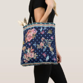 Florals, Polka Dots, Waterverf, marineachtergrond Tote Bag (Dichtbij)