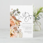 Florals Pumpkin herfst We doen QR Code Wedding Uit Kaart (Staand voorkant)