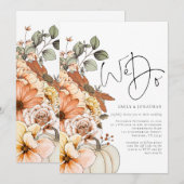 Florals Pumpkin herfst We doen QR Code Wedding Uit Kaart (Voorkant / Achterkant)