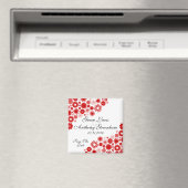  Florals rood sparen de Datum Magnet (Insitu (Vaatwasser))