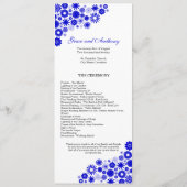  Florals Royal Blue Wedding Programme Programmakaart (Achterkant)