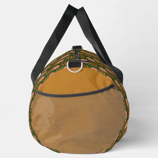  florals, roze op groen retro monogram plunjezak (Rechts)