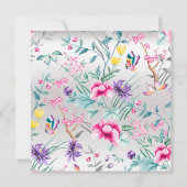 Florals Silver Butterfly Spring Chinoiserie Gray Kaart (Achterkant)